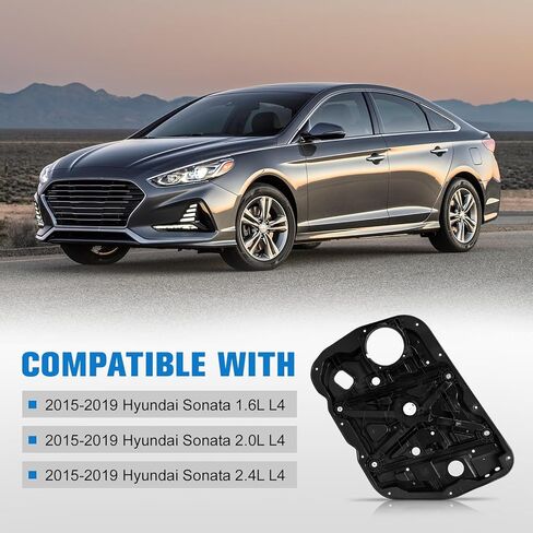 82481-C2010 منظم النافذة الأمامية اليمنى متوافق مع Hyundai Sonata 2015 2016 2017 2018 2019 1.6L 2.0L 2.4L، استبدال # 82481C2010، منظم نوافذ الطاقة لجانب الركاب الأمامي بدون محرك in Kuwait