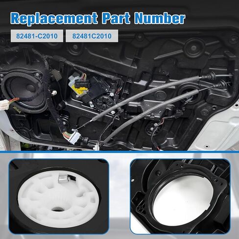 82481-C2010 منظم النافذة الأمامية اليمنى متوافق مع Hyundai Sonata 2015 2016 2017 2018 2019 1.6L 2.0L 2.4L، استبدال # 82481C2010، منظم نوافذ الطاقة لجانب الركاب الأمامي بدون محرك in Kuwait