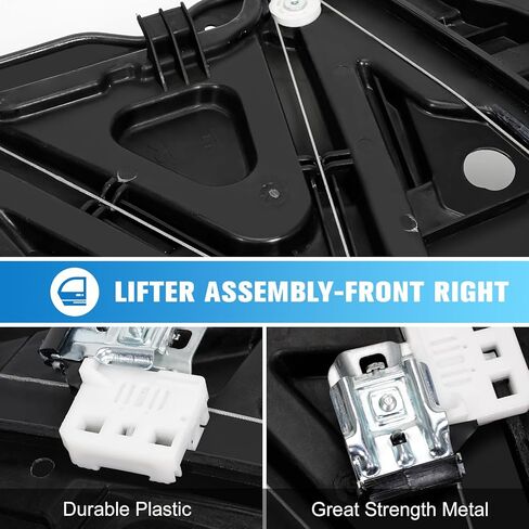 82481-C2010 منظم النافذة الأمامية اليمنى متوافق مع Hyundai Sonata 2015 2016 2017 2018 2019 1.6L 2.0L 2.4L، استبدال # 82481C2010، منظم نوافذ الطاقة لجانب الركاب الأمامي بدون محرك in Kuwait