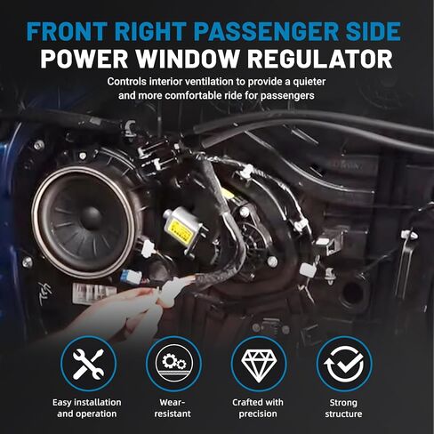 82481-C2010 منظم النافذة الأمامية اليمنى متوافق مع Hyundai Sonata 2015 2016 2017 2018 2019 1.6L 2.0L 2.4L، استبدال # 82481C2010، منظم نوافذ الطاقة لجانب الركاب الأمامي بدون محرك in Kuwait