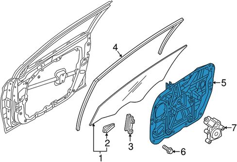 82481-C2010 منظم النافذة الأمامية اليمنى متوافق مع Hyundai Sonata 2015 2016 2017 2018 2019 1.6L 2.0L 2.4L، استبدال # 82481C2010، منظم نوافذ الطاقة لجانب الركاب الأمامي بدون محرك in Kuwait
