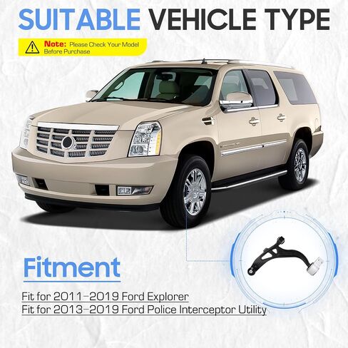 Front Passenger Side Lower Suspension Control Arm and Ball Joint Assembly Replacement for 2011-2019 Ford Explorer, 2013-2019 Police Interceptor Utility 2.0L 2.3L 3.5L 3 in Saudi Arabia