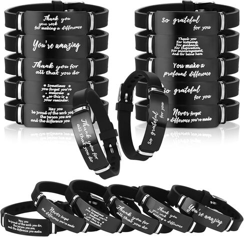 10 قطع من هدايا الشكر، سوار ملهم، هدايا تقدير كبيرة لزملاء العمل، هدايا ديكور، أساور من السيليكون، أساور تحفيزية قابلة للتعديل، هدية زميل العمل لمتطوعي المكتب والمدرس in Kuwait