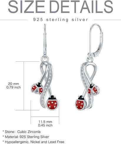 TOUPOP DragonflyHummingbirdLadybugButterflyBee Earrings 925 Sterling Silver Infinity Insect Leverback Earrings Christmas Gifts for Women Jewelry in Kuwait