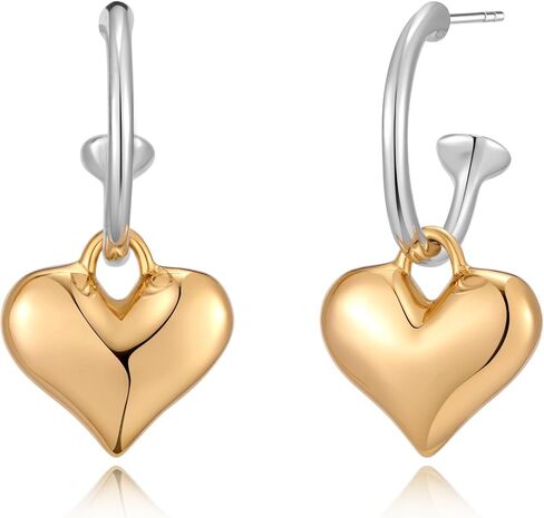 Gold Earrings for Women Heart Dangle Earrings Charms Heart Pendant Earrings Boho Earring Statement Earring Fashion Women Jewelry Gift in Kuwait