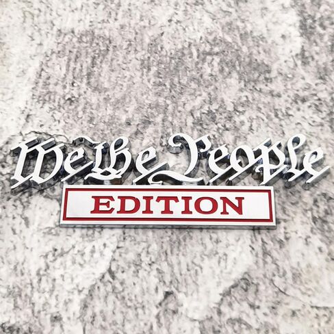 Pair Set We The People Edition Metal Emblem 3D Badge Decal Fits for Universal Vehicle, Car, Truck, SUV Decoration (Black Red) in Kuwait