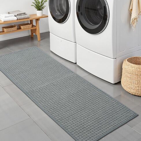 Seavish Bathroom Rugs Non Slip Washable 24"x59" Khaki Long Bath Mats for Bathroom Low Pile Thin Bathroom Runner Rugs Soft and Absorbent Waffle Knit Bath Mat for Bathtub Vanity in Saudi Arabia