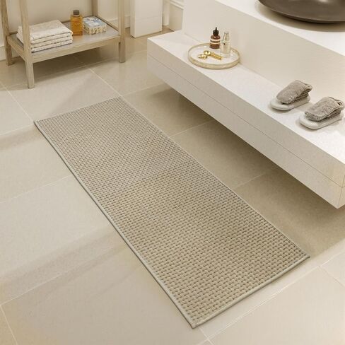 سجاد الحمام Seavish غير قابل للانزلاق وقابل للغسل مقاس 60.96 سم × 59.36 سم، حصير حمام طويل كاكي للحمام، سجاد حمام منخفض الوبر رقيق، سجادة حمام ناعمة وماصة من أجل حوض الاستحمام in Kuwait
