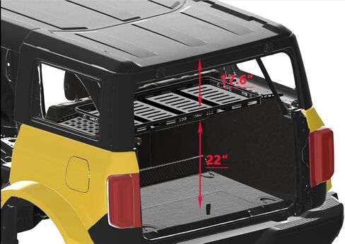 Tray Interior Storage Rear Cargo Rack Luggage Carrier Compatible with 2021-2024 Ford Bronco 4 Door Hardtops (Excluding Softtop or Sport) in Kuwait
