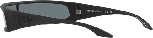 Emporio Armani Men's EA4190U Universal Fit Rectangular Sunglasses, Rubberized Black/Grey Mirrored Black, 36 mm in Saudi Arabia
