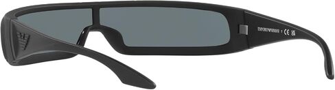 Emporio Armani Men's EA4190U Universal Fit Rectangular Sunglasses, Rubberized Black/Grey Mirrored Black, 36 mm in Saudi Arabia