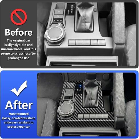 Car Central Control Gear Shift Panel Trim Cover for Toyota Tacoma 2024 2025 Pickup Truck Auto Interior Decorations Accessories Center Console Protection Frame Carbon Fiber Style kit Accessory in Saudi Arabia