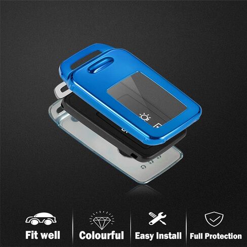 Car Key Fob Cover,Fit for S60 S80 V60 V70 XC60 XC70 Front 5-6 Bottons Key Fob,Smart Car Key Soft TPU Case Protector Key Fob with Alloy Keychain Silver No Plug-In Key Fob in Saudi Arabia
