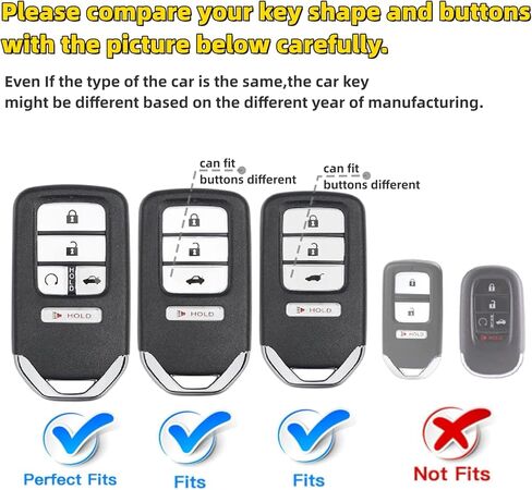Key Fob Cover Case with Keychain Fashion Holder for Honda Accord Civic CRV Pilot Odyssey Smart Premium TPU Full Cover in Kuwait
