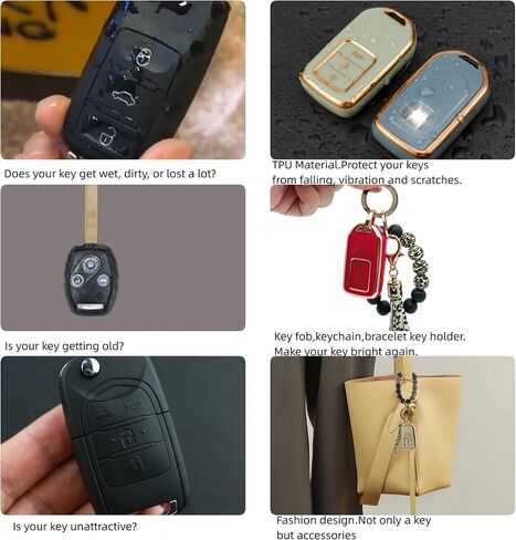 Key Fob Cover Case with Keychain Fashion Holder for Honda Accord Civic CRV Pilot Odyssey Smart Premium TPU Full Cover in Kuwait