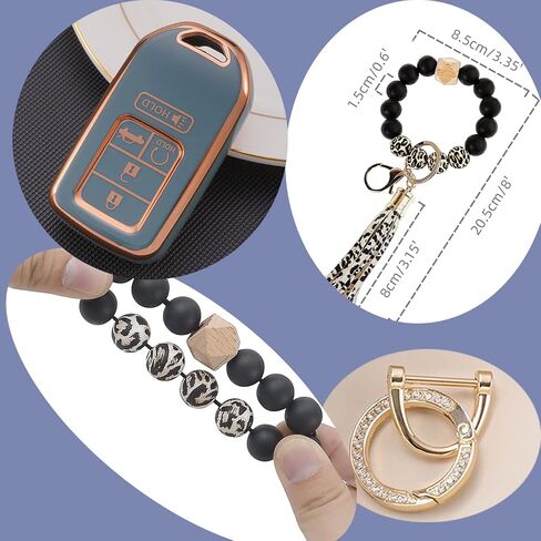 Key Fob Cover Case with Keychain Fashion Holder for Honda Accord Civic CRV Pilot Odyssey Smart Premium TPU Full Cover in Kuwait