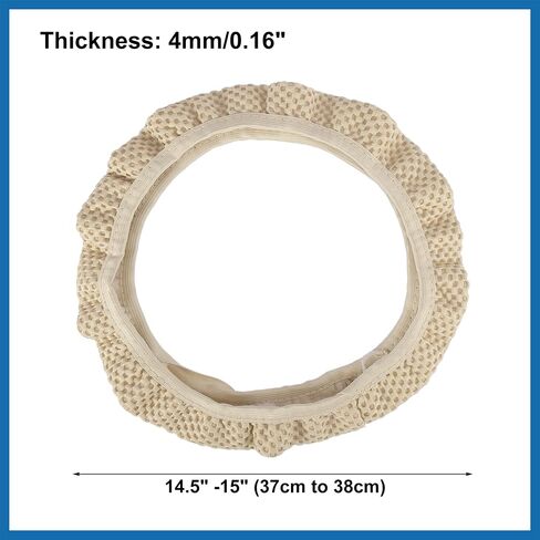 Universal 15" Anti Slip Steering Wheel Cover Elastic Stretch Mesh Cloth Cover Accessory for Car Beige Item Replacement in Saudi Arabia