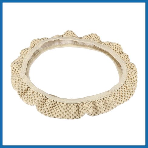 Universal 15" Anti Slip Steering Wheel Cover Elastic Stretch Mesh Cloth Cover Accessory for Car Beige Item Replacement in Saudi Arabia