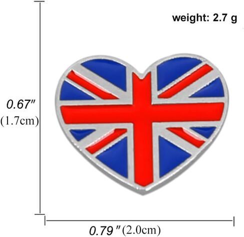 Britain English National Flag Enamel Pin and the United Kingdom heart-shaped National Emblem Badge Brooch For Backpack and Coat in Kuwait