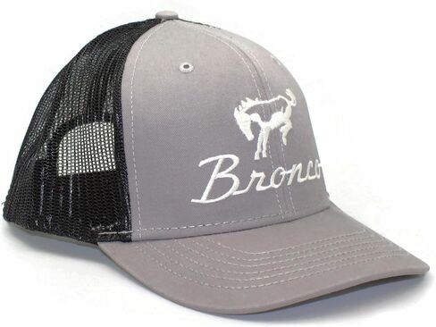 Bronco Logo Baseball Cap, Gray and Black in Saudi Arabia