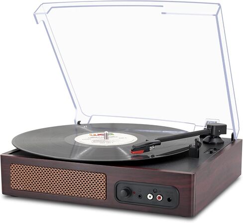 Vinyl Record Player, 3-Speed Belt-Drive Turntable with Stereo Speakers, USB Playback & Recording, Wireless BT Input & Output, Auto-Stop | Pitch Control | RCA | AUX-in | Headphone Jack | Lilac Purple in Saudi Arabia