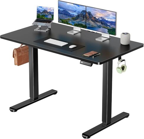 Marsail Electric Standing Desk with One-Whole Piece Desktop,48"x30" Height Adjustable Office Gaming Computer Desk with Deeper Tabletop,Home Office Stand up Desk with 4 Memory Presets,Desk for Bedroom in Saudi Arabia