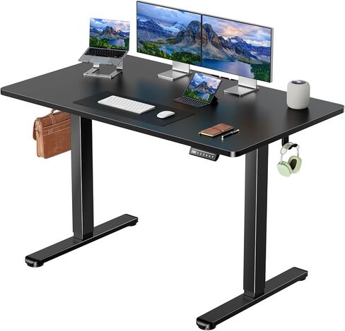 Marsail Electric Standing Desk with One-Whole Piece Desktop,48"x30" Height Adjustable Office Gaming Computer Desk with Deeper Tabletop,Home Office Stand up Desk with 4 Memory Presets,Desk for Bedroom in Saudi Arabia