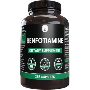 PURE ORIGINAL INGREDIENTS Benfotiamine (365 Capsules) No Magnesium Or Rice Fillers, Always Pure, Lab Verified
