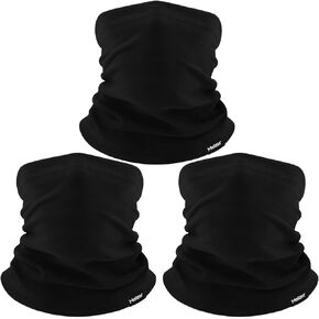 3 Pack Neck Gaiter Winter Warmer Fleece Face Mask Cover for Cold Weather Windproof Scarf for Men & Women