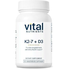 Vital Nutrients Vitamin D3 + K2 | 2000 IU | Vitamin D3 K2 Supplement | Vitamin D Complex for Healthy Calcium Levels, Muscle & Bone Health | Gluten, Dairy, Soy Free | 60 Capsules