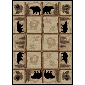 Rug Empire Rustic Lodge Area Rug, Bear Cabin, 8X10