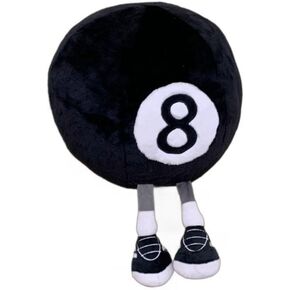 12.6 inch Billiard 8 Ball Plush Toy Pillow-3D Black 8 Billiard Ball Throw Pillow-Black Circle Pillow Plush Stuffed Billiards Decoration Gifts for Birthday