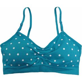 Coobie Seamless Scoopneck Bra,Turquoise/White Polka Dot,One Size