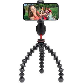 JOBY GripTight PRO 3 GorillaPod, Phone Clamp Compatible with iPhone and Android, GorillaPod 1K Included, Flexible Legs, Smartphone Clamp with 2 Cold Shoes, 360° Rotation, Black