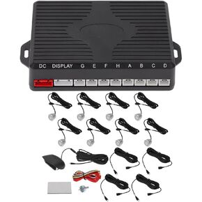 Motoforti Car Auto Vehicle Reverse Backup Radar System Reverse Parking Sensors Distance Detection Silver Tone 8 Parking Sensors in Kuwait