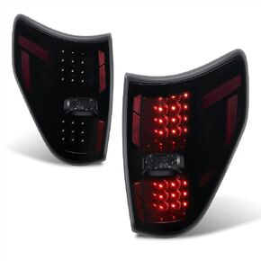 DNA MOTORING Pair of OE Style Tail Lights Compatible with 2009-2014 F150 Styleside Models, Chrome Housing Clear Lens, TL-ZTL-006CHCL