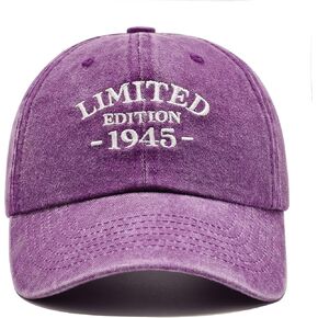 80th Birthday Gifts for Men Women, 80th Birthday Decorations - Washed Cotton Embroidered Baseball Cap Adjustable