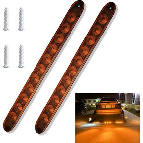UNXMRFF 2-Pack 11 LED Red Trailer Light Bar Brake Tail Light, 16" LED Park Stop Turn Signals Light Waterproof Brake Strip Red Light for Marine Boats Golf Cart Enclosed Trailer Truck RV UTV at
