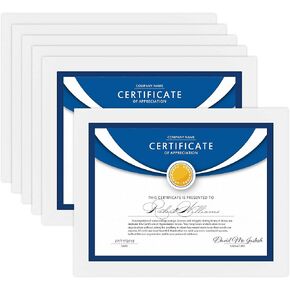 Icona Bay 8.5x11 Diploma Frames (White, 6 Pack), Sturdy Wood Composite Certificate Frames, Sleek Document Frames Bulk, Sleek Design, Table Top or Wall Mount, Exclusives Collection