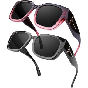 Night Vision Driving Glasses Fit Over Glasses for Women Men, Anti Glare Glasses Polarized Night Driving Glasses