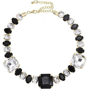 JNF Colorful Crystal Rhinestone Choker Collar Necklace For Women Twisted 3 Strand Statement Necklace Trendy Sparkly Gold Neck Chain Wedding Bridal Jewelry in Saudi Arabia