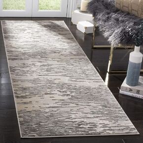 SAFAVIEH Meadow Collection 2'7" x 8' Grey MDW176F Modern Abstract Runner Rug