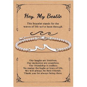 Wave Bracelet Women's Friendship Gift Birthday Bracelet Gift for Best Friend, BFF, Soul Sister, Christmas, Valentine's Day