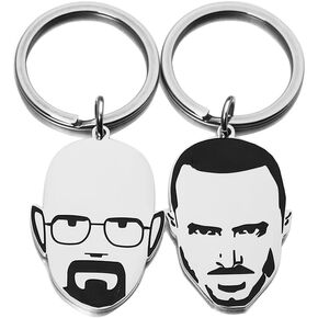 Best Friend Gift Walter White and Jesse Pinkman Keychains Set Friendship Gift for Men