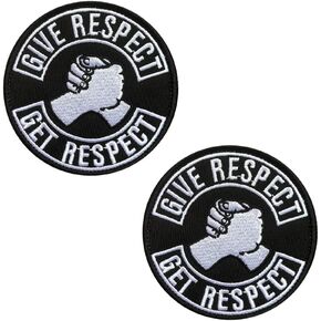 Antrix 2 Packs Give Respect Get Respect Tactical Patch | Hook and Loop Embroidered Military Patch | Used for Hats, Backpack, Vest, Coat,Uniform, Dog Harness,Team Activity Clothes,Patch Collect