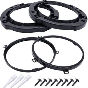 HiSport 7 Inch Round Headlight Mounting Retaining Bracket Ring Set - Compatible with 2007-2017 Jeep Wrangler JK - Easy No-Drill Installation, ABS Plastic, Includes All Hardware