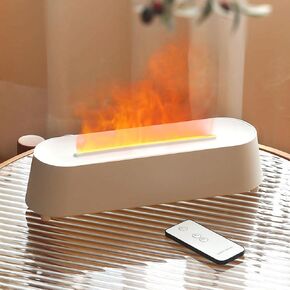 Flame Essential Oil Diffusers, Upgrade 7 Colour Lights Aromatherapy Diffuser, Oil Diffuser, Air Humidifier, Aroma Diffusers for Home, Bedroom, Office, Yoga, Timer & Waterless Auto Off 150ml (White)