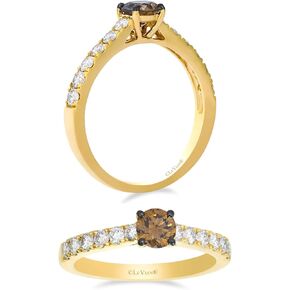 LE VIAN 3/4 or 1 Carat Chocolate Diamond Engagement Ring for Women I 14k Gold Promise Ring for Her (Brown/H-I, SI2-SI3, 0.75 or 1.00 cttw) Clear Diamond Accents Wedding Anniversary Ring Size 6 to 8