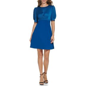 DKNY womens Jewel Neck Short Sleeve Desk to Dinner Dress