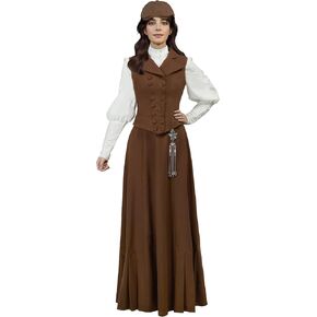 miccostumes Women's Vintage Vest Skirt 1900 Gibson Girl Style Renaissance Medieval Costume Floral Waistcoat Skirt Set